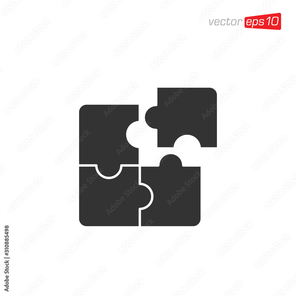 Puzzle Pieces Icon Design Vector Puzzle Pieces Icon Design Vector