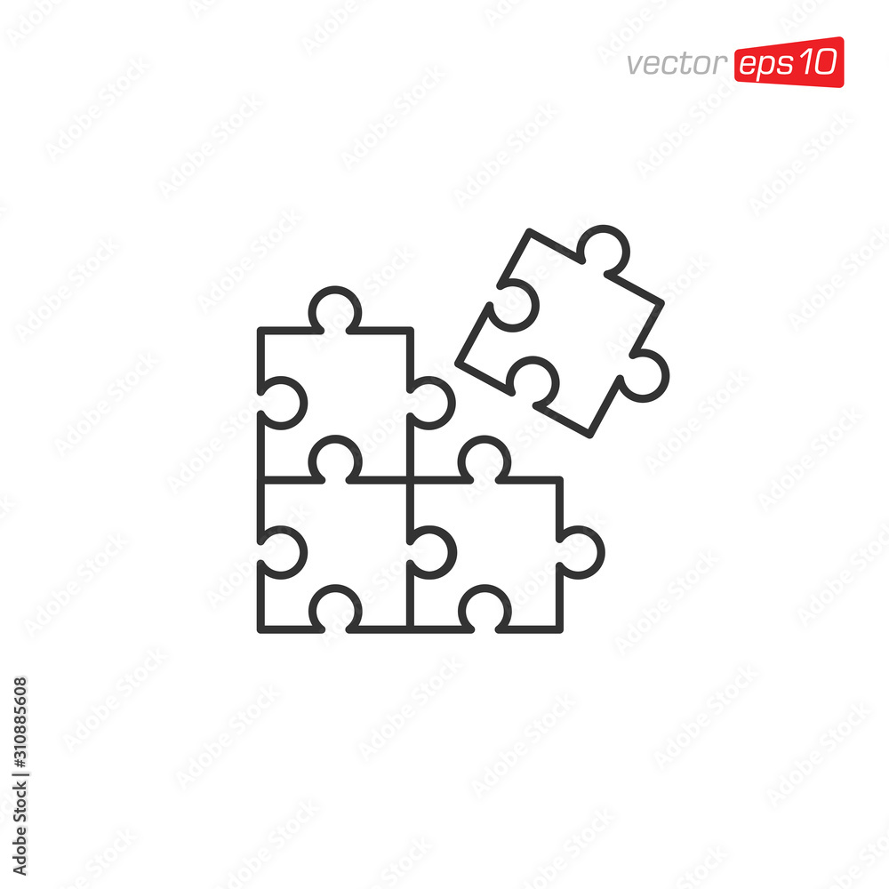 Puzzle Pieces Icon Design Vector Puzzle Pieces Icon Design Vector
