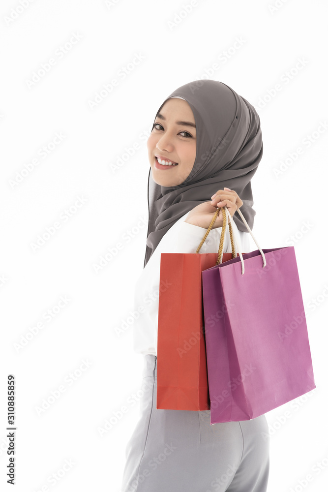 Muslim girl shopping bags Muslim girl shopping bags