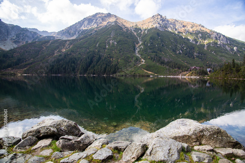 Fototapeta Naklejka Na Ścianę i Meble -  Mountain lake Morskie Oko in Tatra Mountains, Poland