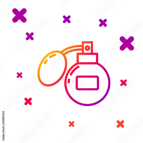 Color line Aftershave icon isolated on white background. Cologne spray icon. Male perfume bottle. Gradient random dynamic shapes. Vector Illustration