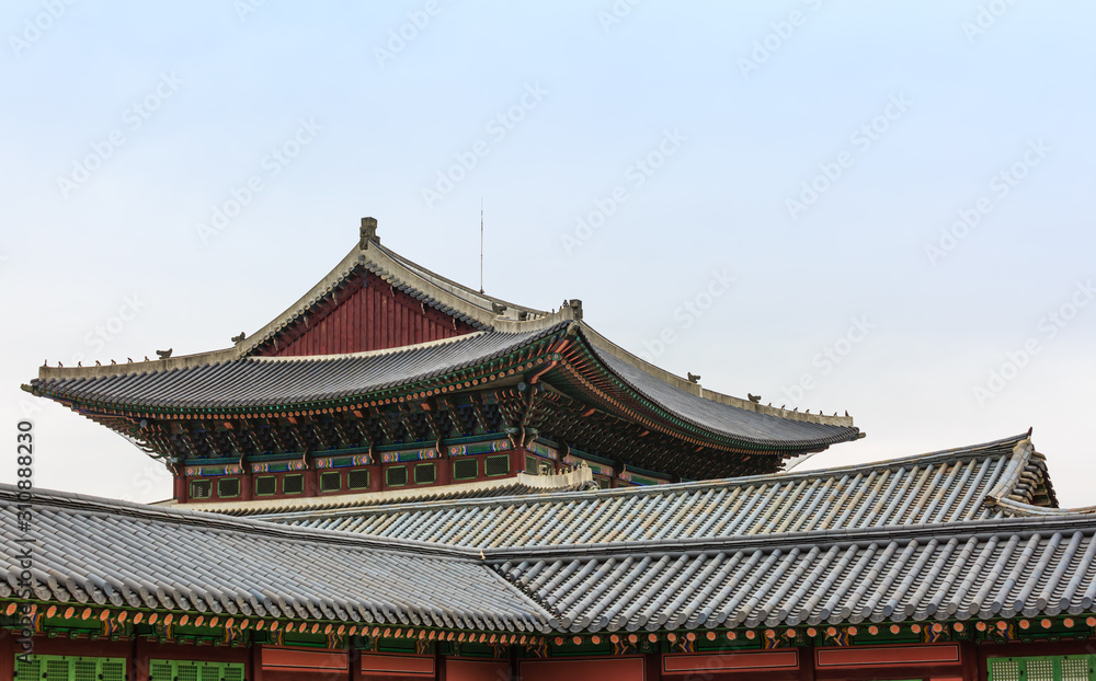 day time detail View of old Seoul Gyeongbokgung palace day time detail View of old Seoul Gyeongbokgung palace