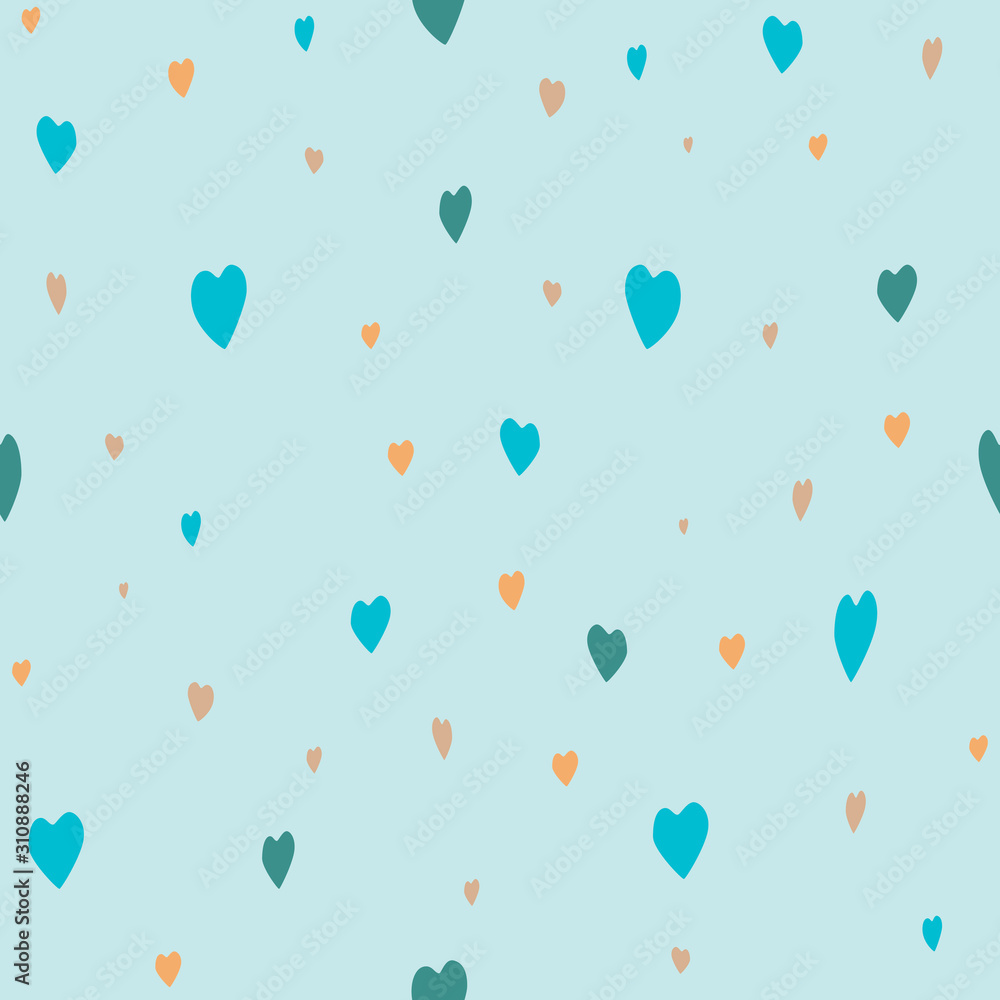 A seamless pattern with cute doodle repeating hearts for printing on fabric or paper, a vector stock illustration for romance wallpapers, web pages for girls or children A seamless pattern with cute doodle repeating hearts for printing on fabric or paper, a vector stock illustration for romance wallpapers, web pages for girls or children