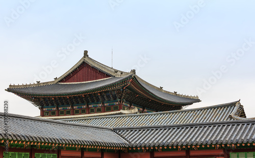 day time detail View of old Seoul Gyeongbokgung palace