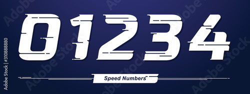 Slika na platnu Numbers Speed style in a set 01234