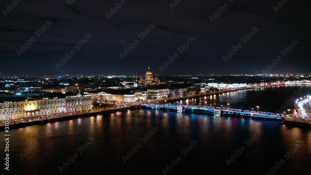 Aerial View On The Center Saint-Petersburg At Night Aerial View On The Center Saint-Petersburg At Night