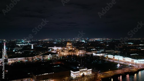 Wallpaper Mural Aerial View On The Saint Isaac's Cathedral, Center Of Saint-Petersburg At Night Torontodigital.ca