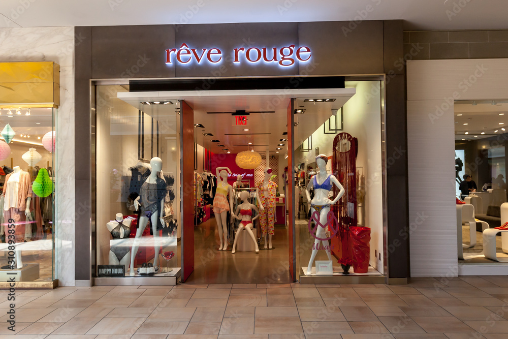 Toronto, Canada - May 18, 2018: Reve Rouge storefront in Bayview ...