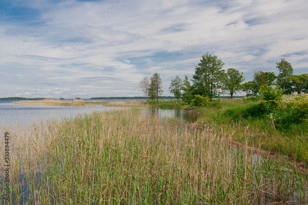 Kizhi. rural landscape lake day Kizhi. rural landscape lake day