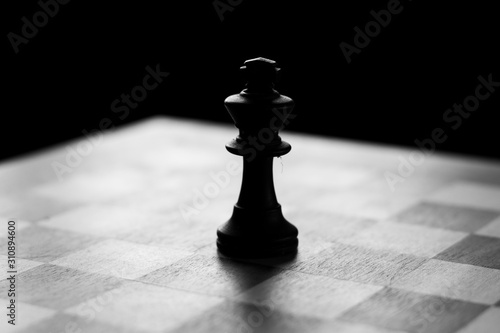 king piece chess game black and white lose win