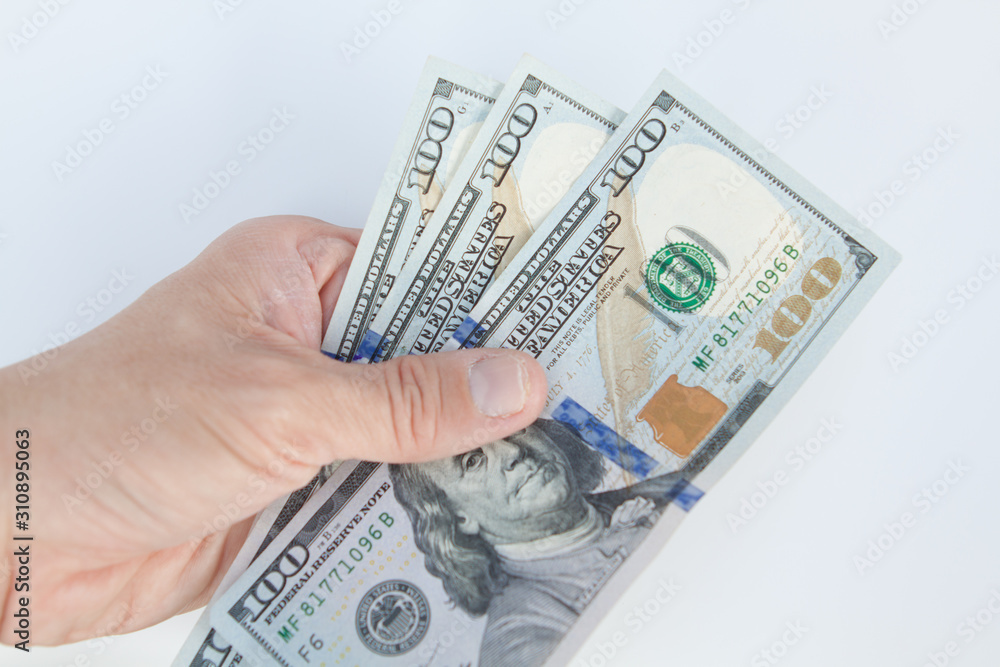hand with money isolated on white background hand with money isolated on white background