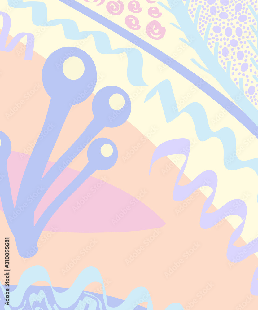 Abstract color fun cartoon texture template for Doodle modern background.