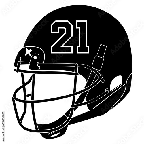 American football helmet vector black and white