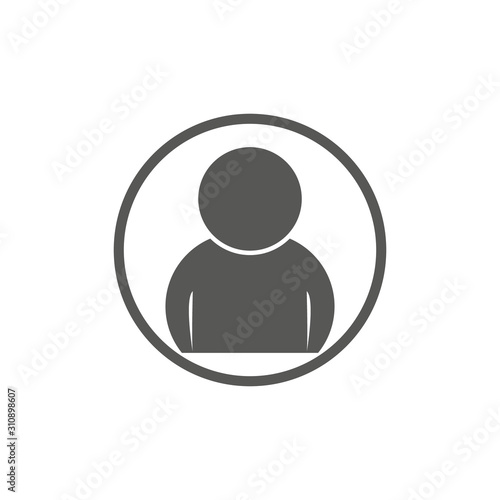 User Icon in trendy flat style isolated on grey background. User silhouette symbol for your web site design, logo, app, UI. Vector illustration.
