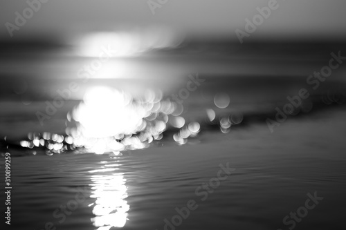 Blur landscape light beautiful sea seaside black and white