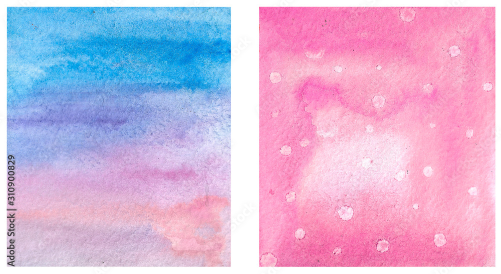watercolor blue and pink  abstract background