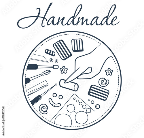 Handmade polymer clay  linear style