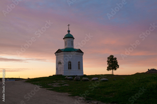 Solovki. Monastery landscape sunset © erainbow