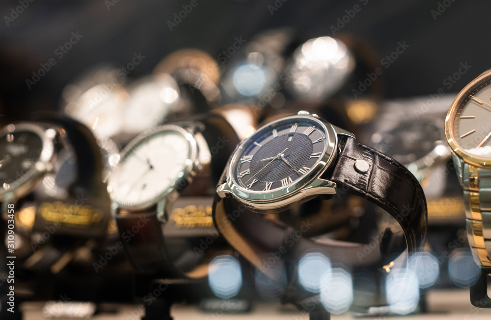Luxurious Watches In A Store Stand Luxurious Watches In A Store Stand