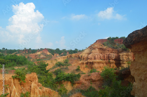 Gangani, the beautiful red Grand Canyon of West Bengal,with blue