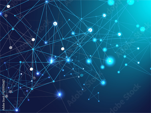 Nodes Linked Plexus Vector Background. Big Data 