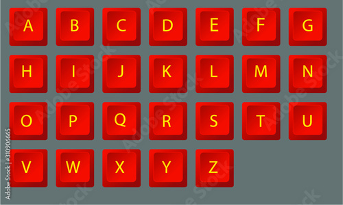 red gold keyboard letter character keyboard button, rot golden Zeichen Schrift Button Tastatur