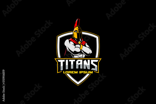 titan or spartan warrior emblem logo template