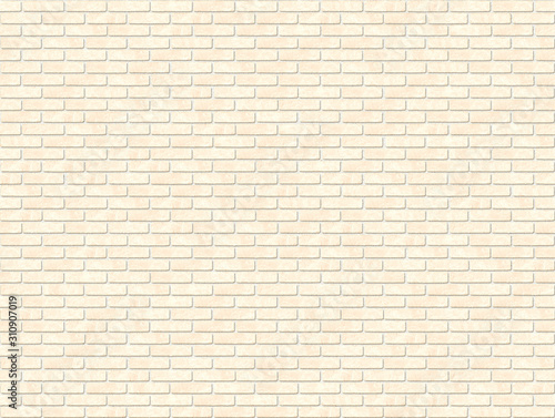 Simless pattern brickwork Light yellow stone 3d rendering