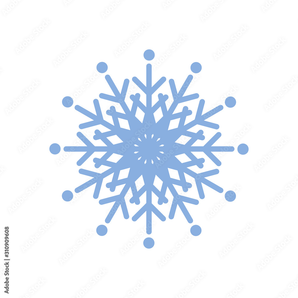 Snowflake flat vector icon isolated on a white background. Snowflake flat vector icon isolated on a white background.