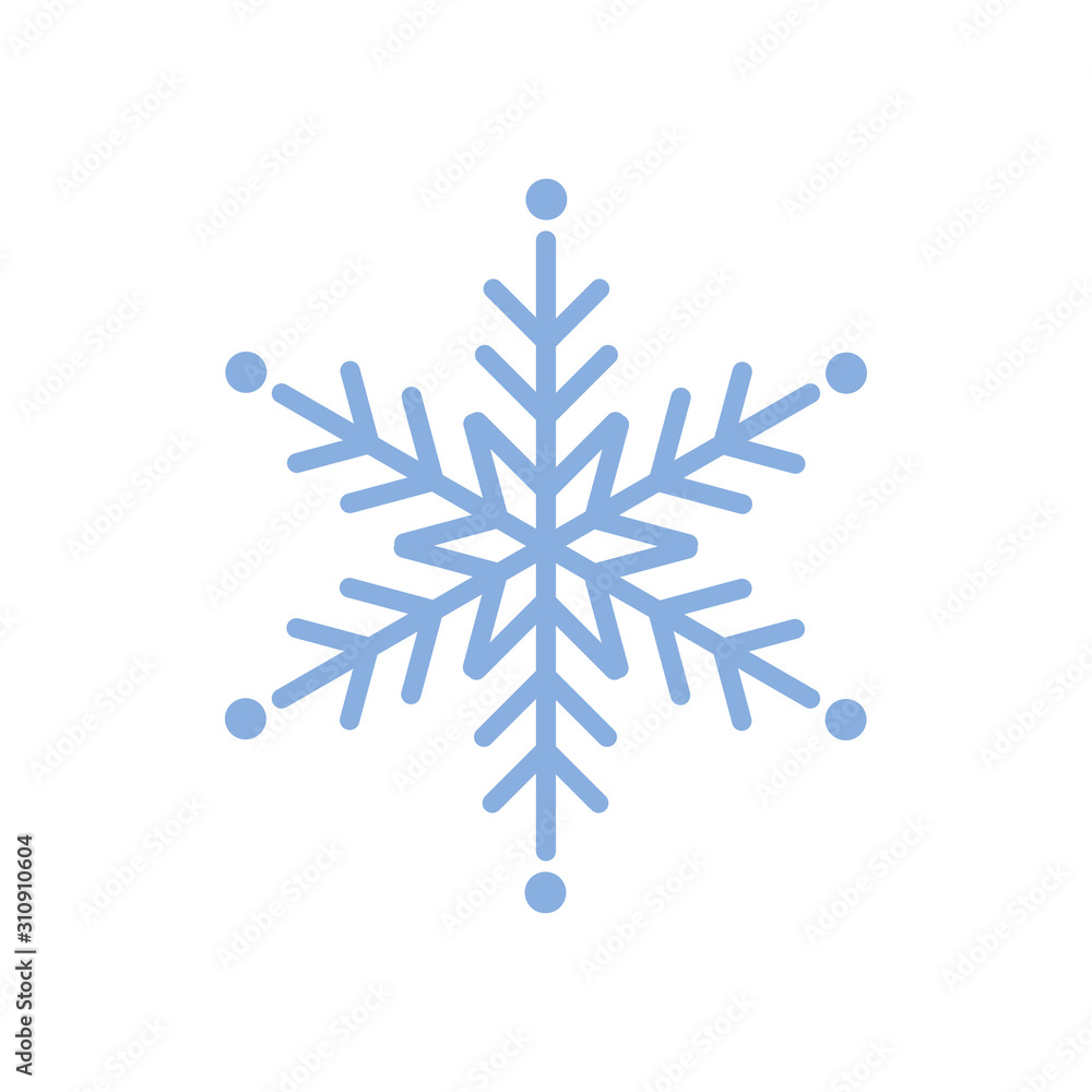 Snowflake flat vector icon isolated on a white background. Snowflake flat vector icon isolated on a white background.