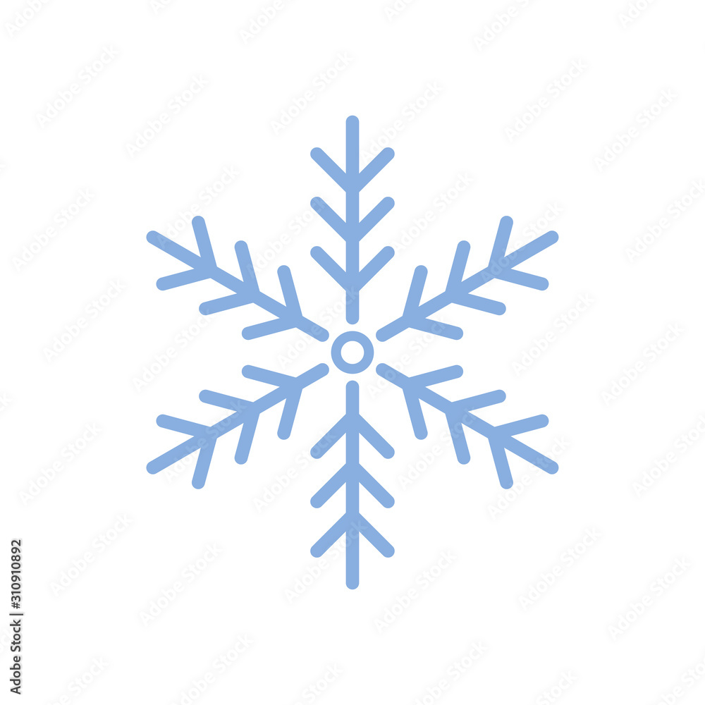 Snowflake flat vector icon isolated on a white background. Snowflake flat vector icon isolated on a white background.