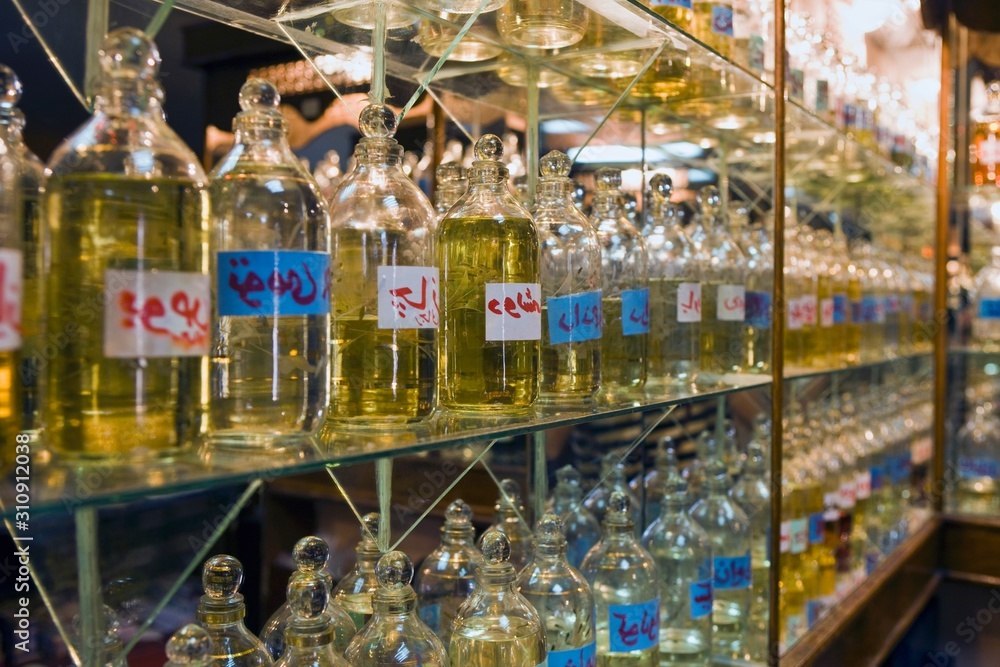 Bottles Of Essential Oils On Display