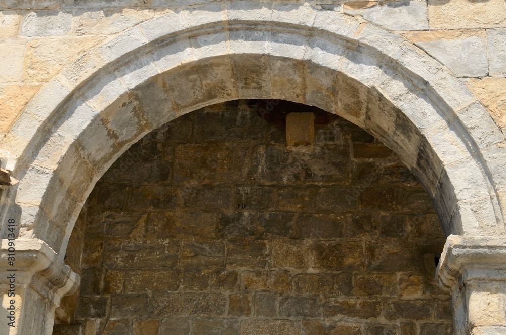 Stone arch at Pamplona Citadel, Spain