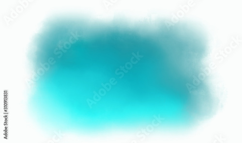 Turquoise blue gradient watercolor background Abstract painting in shades of green and blue. Colorful paint splashes. Watercolor texture