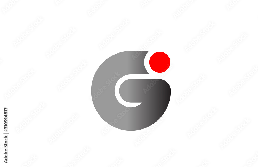 letter G logo alphabet design icon for business grey red letter G logo alphabet design icon for business grey red