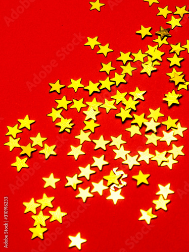 Obraz na płótnie Gold Stars Abstract red Background. Stars, abstract. w salonie