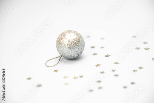 Obraz na płótnie christmas balls white background, with space for text w salonie