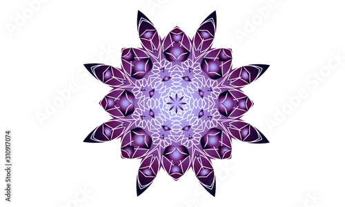 White and violet mandala pattern