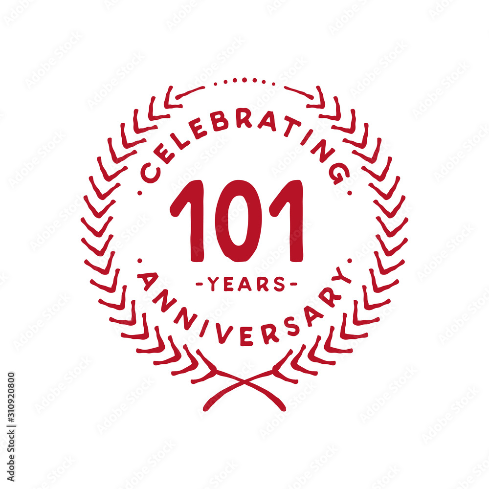 101 years design template. 101st logo. Vector and illustration. 101 years design template. 101st logo. Vector and illustration.