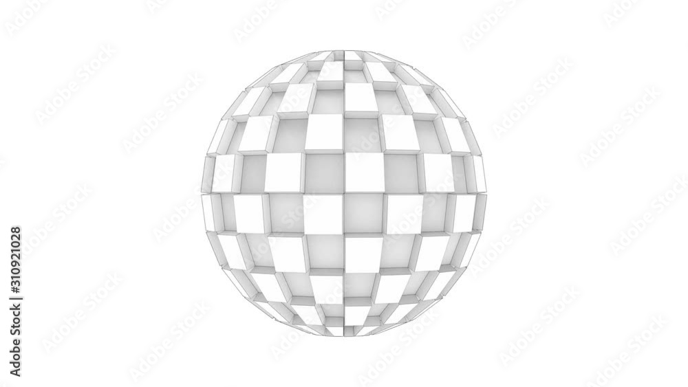 Abstract ball Rotation isolated on white Video 3D Render Abstract ball Rotation isolated on white Video 3D Render
