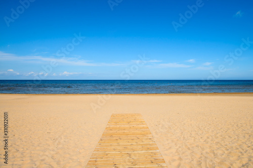 Sandy beach of Jurmala famous international resort in Baltic region of Eastern Europe, Latvia