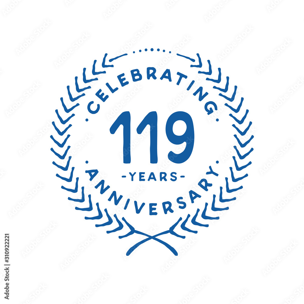 Fototapeta premium 119 years design template. 119th logo. Vector and illustration.