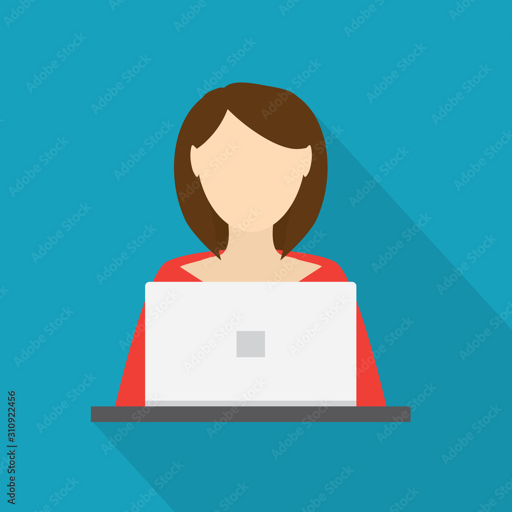 female programmer person icon- vector illustration female programmer person icon- vector illustration