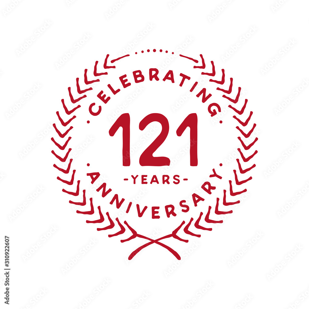 121 years design template. 121st logo. Vector and illustration. 121 years design template. 121st logo. Vector and illustration.