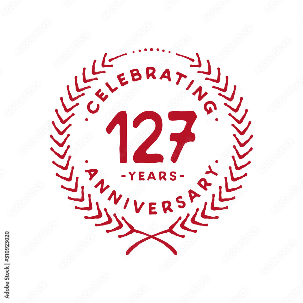127 years design template. 127th logo. Vector and illustration. 127 years design template. 127th logo. Vector and illustration.