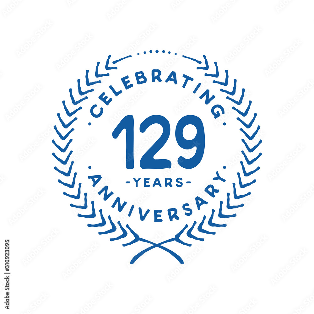 129 years design template. 129th logo. Vector and illustration. 129 years design template. 129th logo. Vector and illustration.