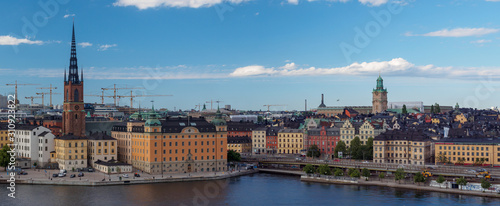 Panoramic view of Gamla Stan (Old Town) in Stockholm, Sweden