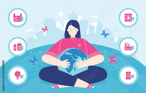 Vector illustration rejection of harmful and polluting substances