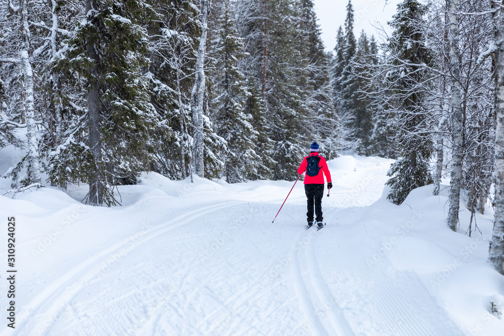 cross country skiing in Yllas, Finland