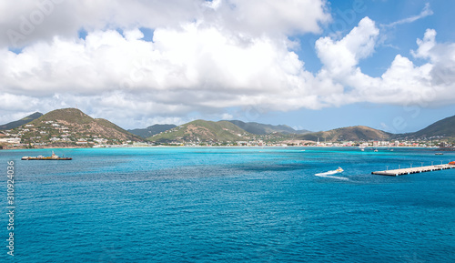 Simpson Bay and Great Bay - Philipsburg Sint Maarten   Saint Martin   - Caribbean tropical island.